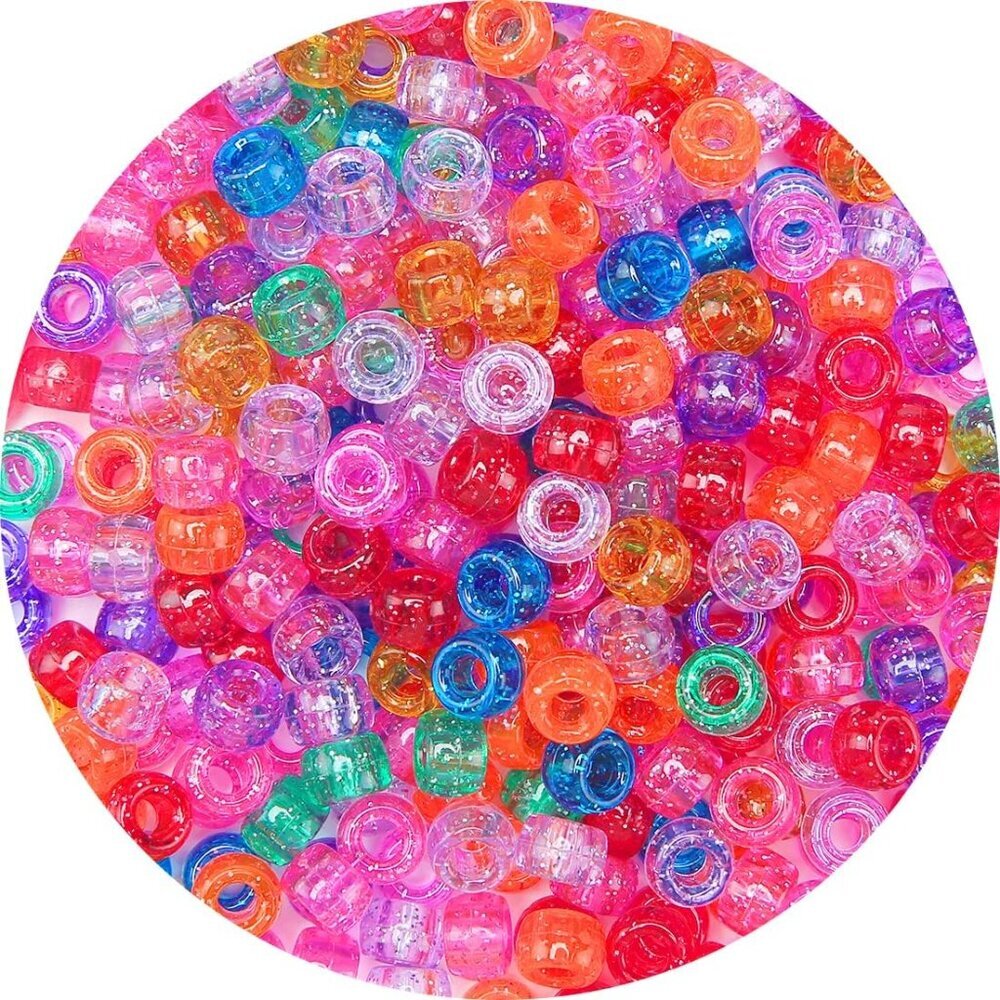 1000 Pony Beads, Beads, 6x9 mm Large Beads, Hair Beads, Beads for Hair Braids, G